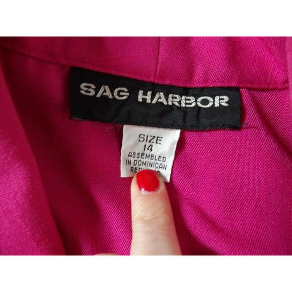Sag Harbor Sz 14 Pink Blazer Lightweight Vintage Bright Barbie Core 90s - Picture 3 of 12